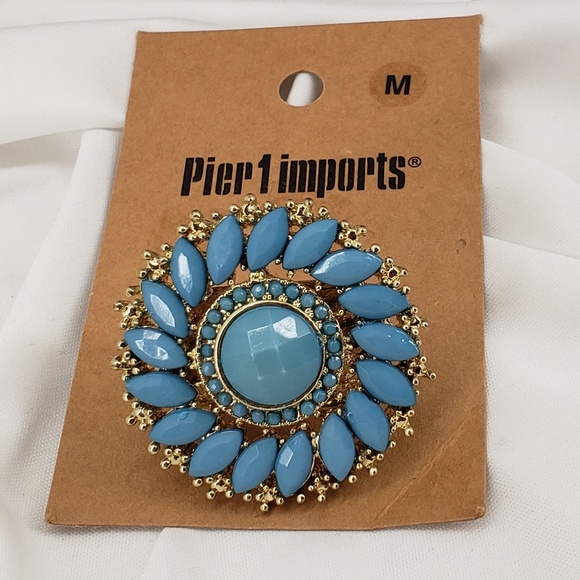 Gorgeous Turquoise & Gold Colored Ring  NWT - Picture 4 of 5